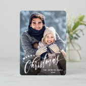 輝くメリークリスマスフォトGREETINGシルバー 箔シーズンカード (立ち正面)