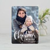 輝くメリークリスマスフォトGREETINGシルバー 箔シーズンカード (立ち正面)