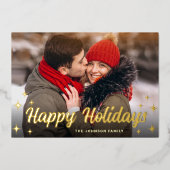 輝くメリークリスマスフォトGREETING金ゴールド 箔シーズンカード (正面)