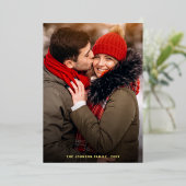 輝くメリークリスマスフォトGREETING金ゴールド 箔シーズンカード (立ち正面)