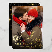 輝くメリークリスマスフォトGREETING金ゴールド 箔シーズンカード