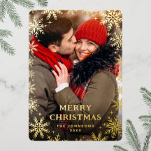 輝くメリークリスマスフォトGREETING金ゴールド