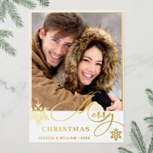 輝くメリークリスマスフォトGREETING金ゴールド