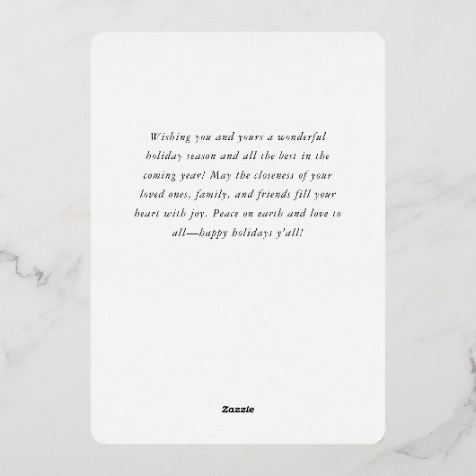 輝くメリークリスマスフォトGREETING金ゴールド 箔シーズンカード (裏面)