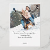 輝くメリークリスマスフォトGREETING金ゴールド 箔シーズンカード (裏面)