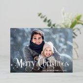 輝くメリークリスマス4 PHOTOグリーティングシルバー 箔シーズンカード (立ち正面)