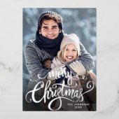 輝くメリークリスマス4 PHOTOグリーティングシルバー 箔シーズンカード (正面)