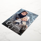 輝くメリークリスマス4 PHOTOグリーティングシルバー 箔シーズンカード (回転した状態)