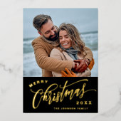 輝くメリークリスマス4 PHOTO Greeting金ゴールド 箔シーズンカード (正面)