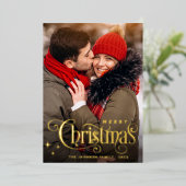 輝くメリークリスマス4 PHOTO Greeting金ゴールド 箔シーズンカード (立ち正面)