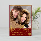 輝くメリークリスマス4 PHOTO Greeting金ゴールド 箔シーズンカード (立ち正面)