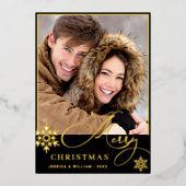 輝くメリークリスマス4 PHOTO Greeting金ゴールド 箔シーズンカード (正面)