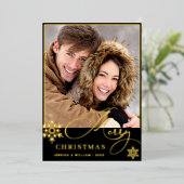 輝くメリークリスマス4 PHOTO Greeting金ゴールド 箔シーズンカード (立ち正面)
