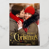 輝くメリークリスマス4 PHOTO Greeting金ゴールド 箔シーズンカード (正面)