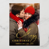 輝くメリークリスマス4 PHOTO Greeting金ゴールド 箔シーズンカード (正面)