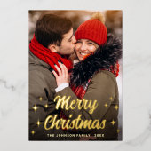 輝くメリークリスマス4 PHOTO Greeting金ゴールド 箔シーズンカード (正面)