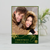 輝くメリークリスマス4 PHOTO Greeting金ゴールド 箔シーズンカード (立ち正面)