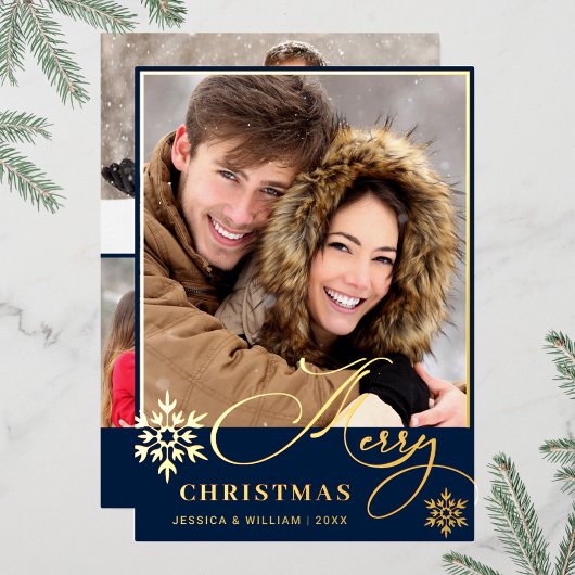 輝くメリークリスマス4 PHOTO Greeting金ゴールド 箔シーズンカード