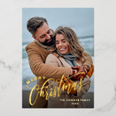 輝くメリークリスマス4 PHOTO Greeting金ゴールド 箔シーズンカード (正面)