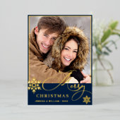 輝くメリークリスマス4 PHOTO Greeting金ゴールド 箔シーズンカード (立ち正面)