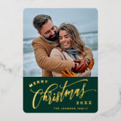 輝くメリークリスマス4 PHOTO Greeting金ゴールド 箔シーズンカード (正面)