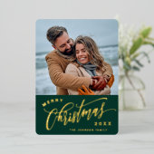 輝くメリークリスマス4 PHOTO Greeting金ゴールド 箔シーズンカード (立ち正面)