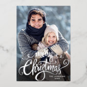 輝くメリークリスマス5 PHOTOグリーティングシルバー 箔シーズンカード (正面)