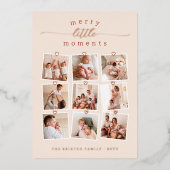 輝くメリー小さな瞬間9写真クリスマス 箔シーズンカード (正面)