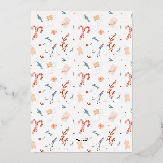 輝くメリー小さな瞬間9写真クリスマス 箔シーズンカード (裏面)