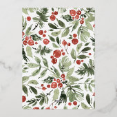 輝くメリー瞬間 |モダンクリスマス9写真 箔シーズンカード (裏面)