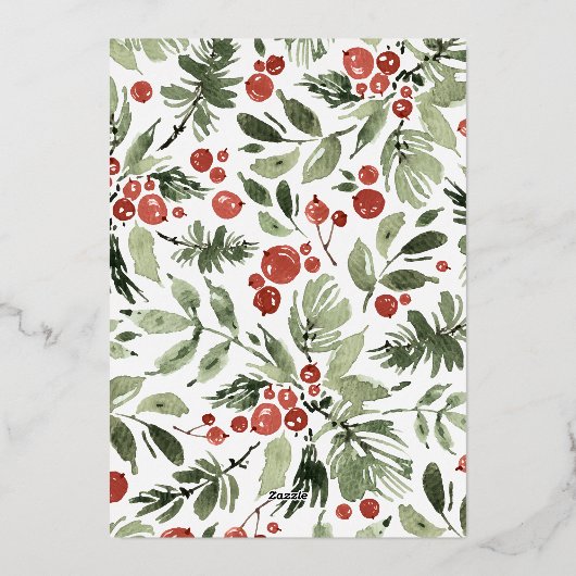 輝くメリー瞬間 |モダンクリスマス9写真 箔シーズンカード (裏面)