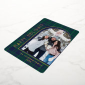 輝くモダンクリスマス写真あいさつ金ゴールド 箔シーズンカード (回転した状態)