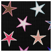 輝くモダン星、宝石の色が黒 ファブリック (クローズアップ)