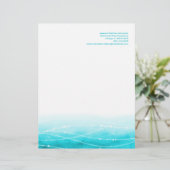 輝くモダン海の青いレターヘッドを避ける レターヘッド (スタンド正面)