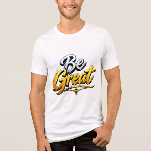 輝くモチベーションタイポグラフィ トライブレンドTシャツ (正面)