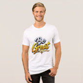 輝くモチベーションタイポグラフィ トライブレンドTシャツ (正面全面)