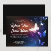 輝くモルフォ蝶のモナーク 招待状 (正面/裏面)