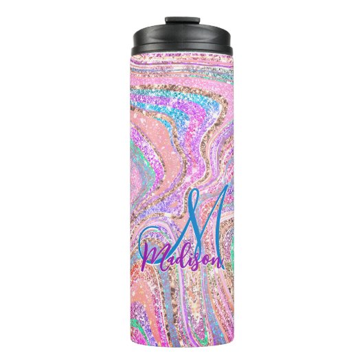 輝くユニコーンの虹ガーリーの驚嘆の芸術 タンブラー (正面)