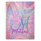 輝くユニコーンの虹ガーリーの驚嘆の芸術 ノートブック (正面)