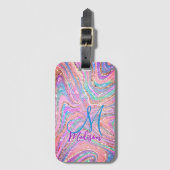 輝くユニコーンの虹ガーリーの驚嘆の芸術 ラゲッジタグ (正面縦)