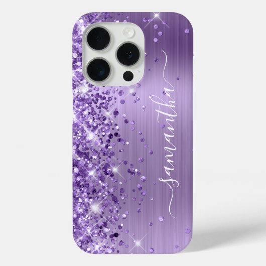 輝くライトパープルの華やかフェミニンなサイン Case-Mate iPhoneケース (裏面)