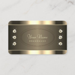 輝くラインストーンと輝くプラチナカラー 名刺