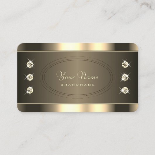 輝くラインストーンと輝くプラチナカラー 名刺 (正面)