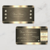 輝くラインストーンと輝くプラチナカラー 名刺 (正面/裏面)