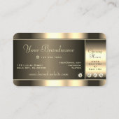 輝くラインストーンと輝くプラチナカラー 名刺 (裏面)