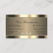 輝くラインストーンによる豪華な金ゴールド効果 名刺 (裏面)