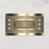 輝くラインストーンによる豪華な金ゴールド効果 名刺 (正面)