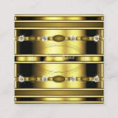 輝くラインストーンズのある豪華な金フェイク色 スクエア名刺 (正面)