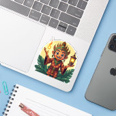 輝くランタンを掲げるジャワの影絵ステッカー シール (ノートパソコンとiPhone)