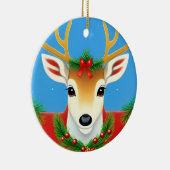 🎄輝くリースのトナカイ ❄️ ホリデー セラミックオーナメント (右)